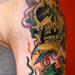 Tattoos - Broken skull with train lantern  - 57042